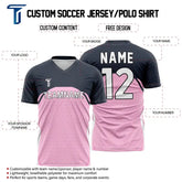 Custom Pink Polka-Dots Team Soccer Jersey
